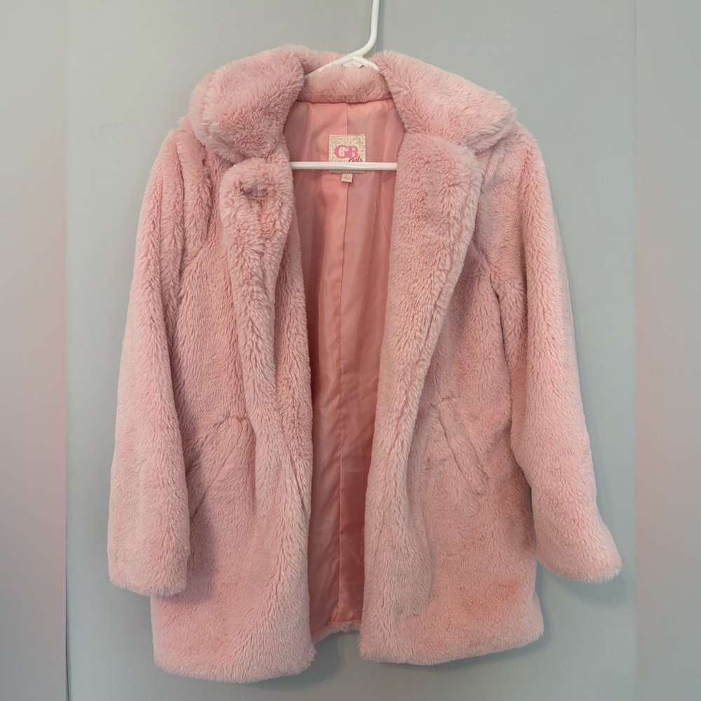 Gianni Bini Girls Pink Faux Fur Coat